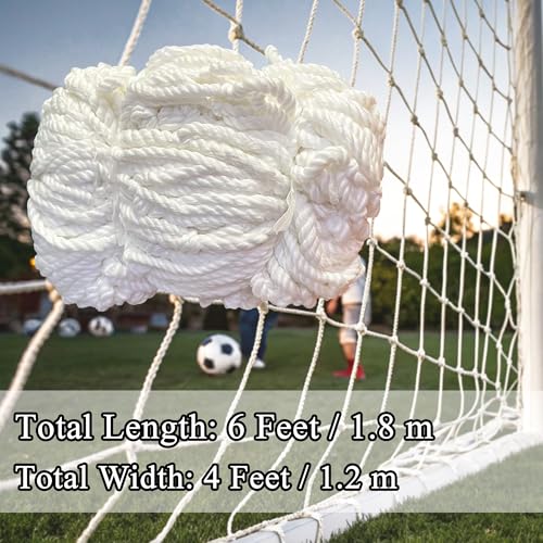 Soccer Goal, Soccer Net 6x4 ft for Backyard, Portable Training Equipment, Heavy Duty White Outdoor Football Goal, Replacement Netting Target, Kids Practice Reusable Net