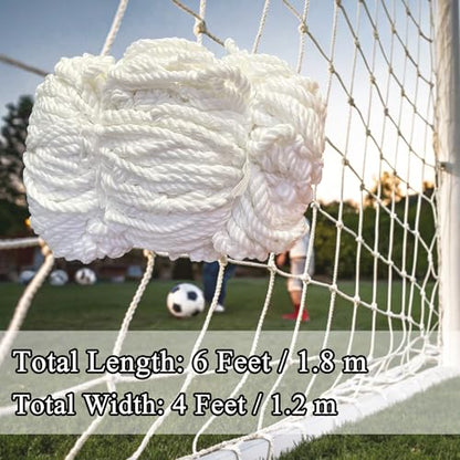Soccer Goal, Soccer Net 6x4 ft for Backyard, Portable Training Equipment, Heavy Duty White Outdoor Football Goal, Replacement Netting Target, Kids Practice Reusable Net