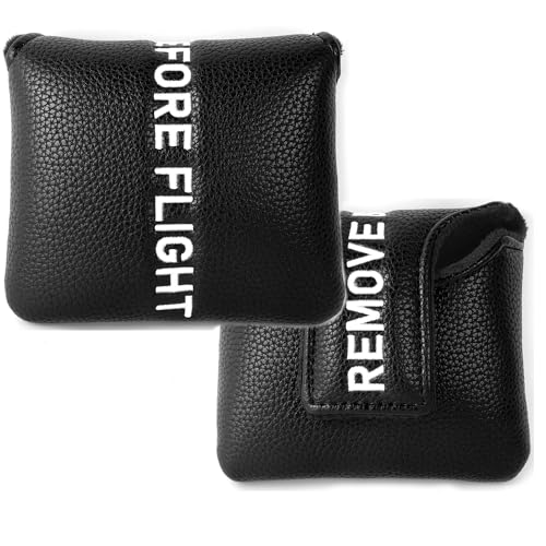 Golf Head Cover with RBF Design for Golf Club - size: for Large Mallet, style: Black