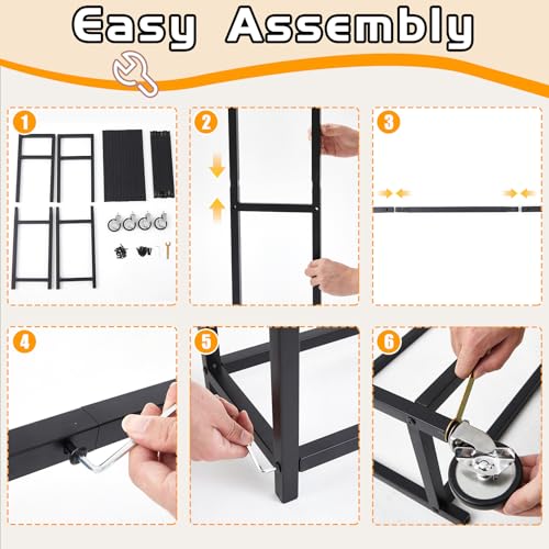Colingmill Heavy Duty Basketball Rack with Wheels, Multi-Tier Rolling Ball Storage Cart, Sports Equipment Organizer for School, Gym, Club Shoot Training