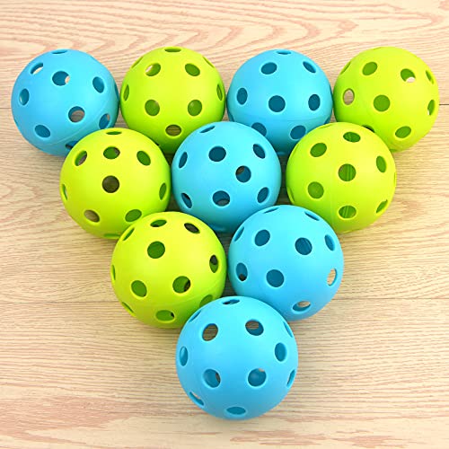 Coopay 24/80 Pack Practice Baseball SoftBalls Plastic Training Balls Lightweight Hollow Balls with a Drawstring Bag for Hitting, Baseball Training Indoor Outdoor Use - color: Green and Blue, style: 24 Pack
