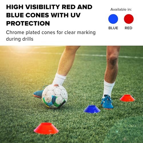GSi Sports Training Cones for Agility Drills – Soccer & Basketball Multi-Sport Field Markers, Durable Flexible Cones in Multiple Shapes & Packs (20–80 Pack)