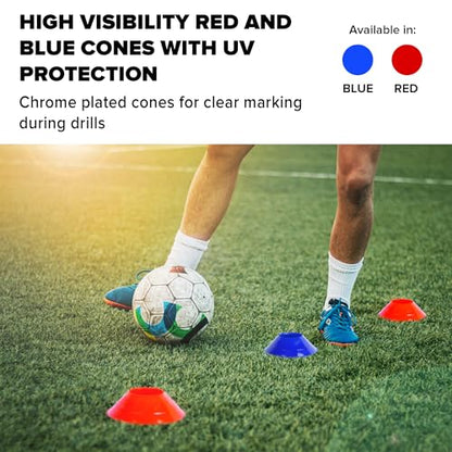 GSi Sports Training Cones for Agility Drills – Soccer & Basketball Multi-Sport Field Markers, Durable Flexible Cones in Multiple Shapes & Packs (20–80 Pack)