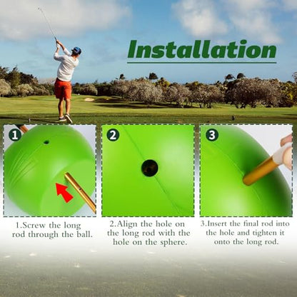 3-in-1 Golf Training Aids Set Grip Trainer Club, Sure Stance & Smart Ball for Hand Position, Swing Accuracy, Posture Correction & Balance - for Indoor/Outdoor Practice, All Levels (Right Handed)