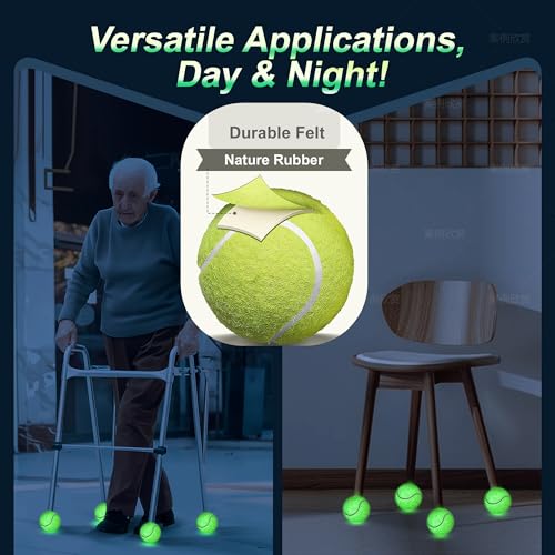 EliteTrace Glow in The Dark Tennis Balls, 3 Pack Training Tennis Balls Practice Balls, Pet Dog Playing Balls, With Rapid Glow Activator and Mesh Bag, Good for Pet Traning and Beginner Training Ball