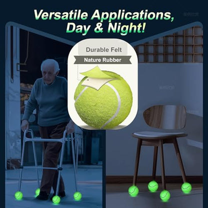 EliteTrace Glow in The Dark Tennis Balls, 3 Pack Training Tennis Balls Practice Balls, Pet Dog Playing Balls, With Rapid Glow Activator and Mesh Bag, Good for Pet Traning and Beginner Training Ball