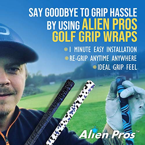Alien Pros Golf Grip Wrapping Tapes - Innovative Golf Club Grip Solution - Enjoy a Fresh New Grip Feel in Less Than 1 Minute - style: 16-Pack Neon Tiger