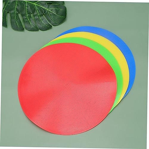4pcs Round Soccer Training Markers Spot Markers for Agility Drills Yellow Red Blue Green for Football Basketball Gym Class Activities