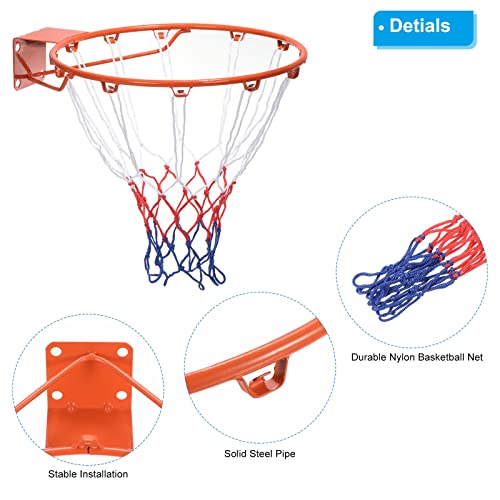 PATIKIL Basketball Rim, Replacement Wall Door Mounted Hanging Standard Goal Fit Most Sizes of Backboard Indoor and Outdoor, (Thicken Solid)