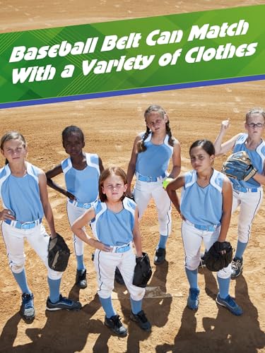 12 Pieces Baseball Belts Bulk Softball Belts Packs Leather Belt Adjustable Softball Belt Stretch Sports - color: Light Blue, size: Adult Size