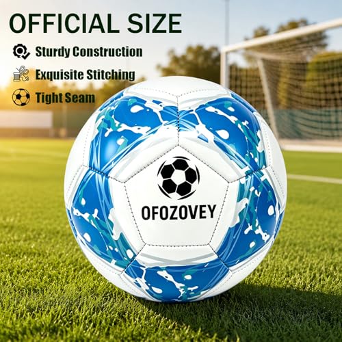 3-Pack Soccer Ball Size 5, Official Match Soccer Balls, with 3 Bags, 1 Pump and 2 Needles. Size 5 Soccer Ball for Indoor and Outdoor Training and competitions for Children and Teenagers