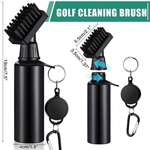 Meanplan Golf Clubs Cleaning Water Brush, Retractable Aluminum Climbing Hook Golf Club Groove Cleaner, Nylon Brush Head and Squeeze Water Bottle Holds 4 Ounces