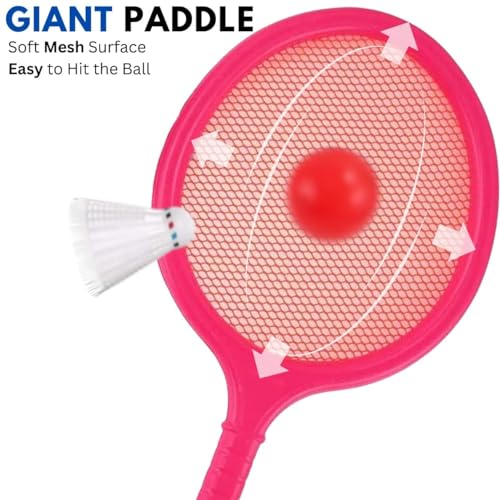 Badminton Racket Set for Kids, Toddlers with Paddles, Ball and Birdie - Junior Kindergarten Student Outdoor Sports Tennis Racquet Play Game Beach Toys