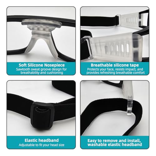 Basketball Motorcycle Goggles with Strap - color: Black-5pc