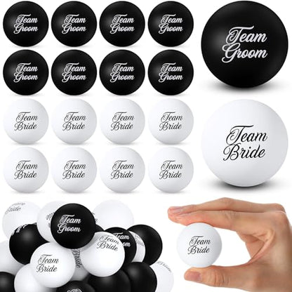 Soulchen 24 Pcs Table Tennis Balls Plastic Novelty Table Tennis Stress Props 40 mm for Party Playing Beach Decor Beer Game Party Favors - style: Wedding