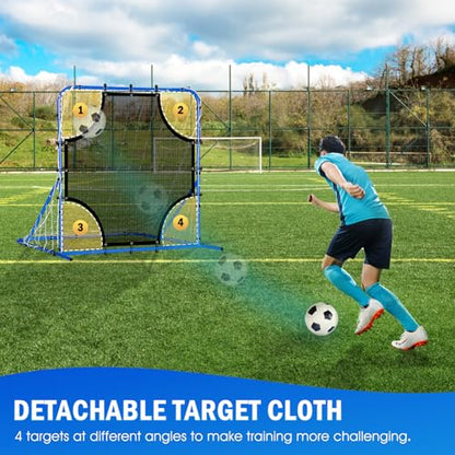 Soccer Baseball Rebounder Net, Soccer Goal Net, Volleyball Softball Rebound Pitchback Net Quick-Switch Angle Training for Control, Passing Practice, Bounce Back Rebounder Goals Gifts Trainer Equipment - size: 4FTx4FT
