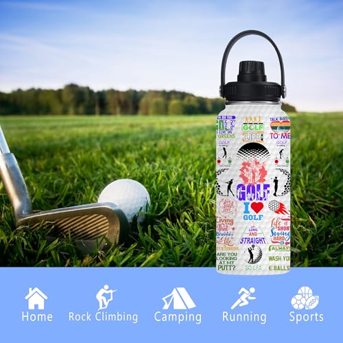 Golf Water Bottle 32oz Stainless Steel Tumbler Insulated Bottles For Men Women,Gifts for Golf Lover Women Girls Friends Teens Birthday Christmas - color: Golf