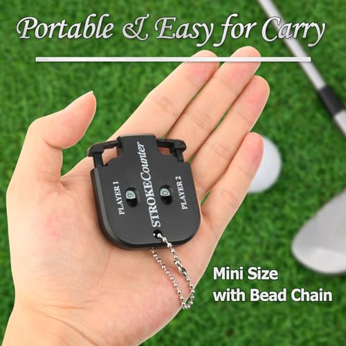 Cosmos 3 Pcs Mini Golf Stroke & Score Counter Golf Scorekeeper Clicker, 2-in-1 Dual Player Tracking Accessories Attachment to Club Bags for Golfer Game Practice & Training Shot Stroke Counting