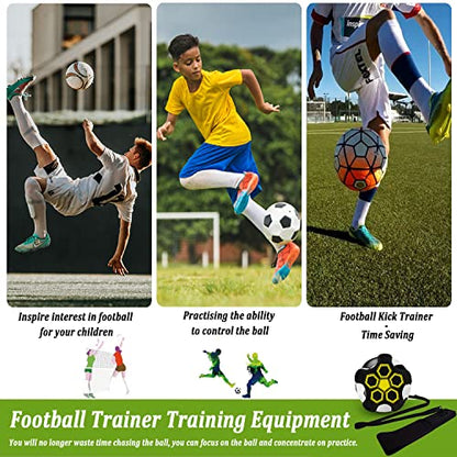 Football Kick Trainer, Soccer/Volleyball/Rugby Trainer Hands-Free Adjustable Solo Soccer Practice Aid Throw Training Equipment for Kids Adults Ball Sizes 3, 4, 5 - color: 5 Straps