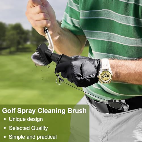 2 Pack Pro Golf Club Cleaner Brush with Microfiber Golf Towel, 7.5 Inch Golf Club Brush with Squeeze Bottle for 4 Ounces of Water Men's Golf Accessory Golf Cleaning Brush Best Gift for Men