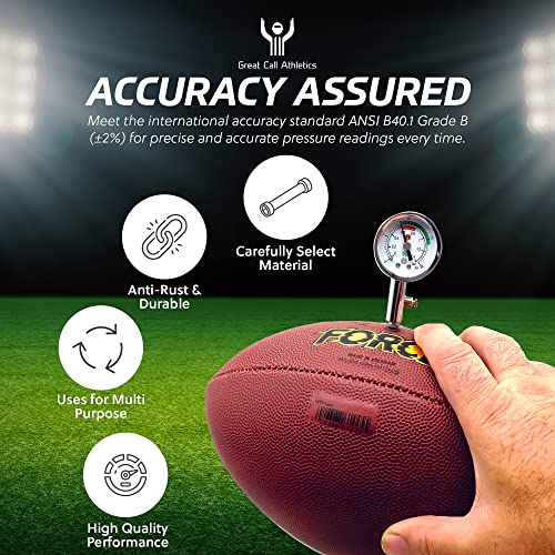 Great Call Athletics | Pro Digital Ball Pressure Gauge | 2 Pack | Air Barometer Tool Basketball Football Volleyball Soccer