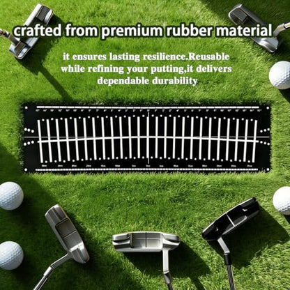 Golf Putting Mat,Putting Matt for Indoors Golf Putting Practice,Perfect Golf Alignment Track Putting Aid for Putter Training,Golf Putting Mat Practice in Office,Patio,Home and Yard