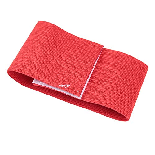 12.2x2.6 in Bright Colors Player Bands, Lightweight Portable Good Texture Captain Arm Bands, Elastic Nylon Hook&Loop for Youth for Adult(red)