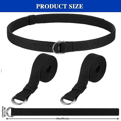 Toulite 12 Pcs Web Football Belts Canvas Belt Long Web Belt Flag Football with Metal for Men Women Kids 1 Inch Wide - color: Black
