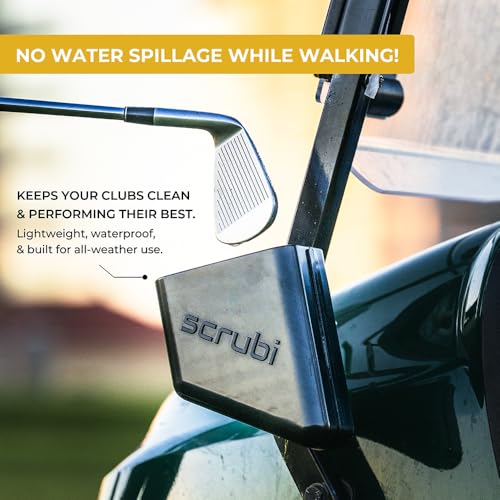 Scrubi Golf Club Cleaner for Golf Carts - Compact & Efficient Cleaning Tool for Golf Clubs – Easy to Use & Waterproof Design – Includes Strong Nylon Brush – Perfect for Irons