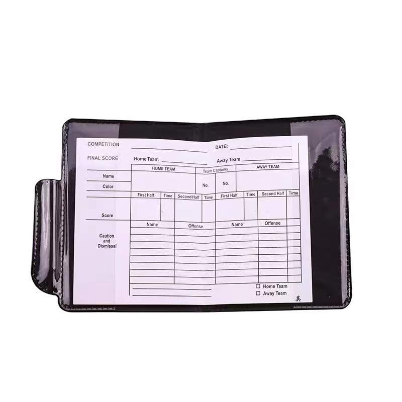 Soccer Referee Wallet Notebook with Red Card and Yellow Card, with 1 Piece Metal Referee Whistle for Football Soccer Game Sports