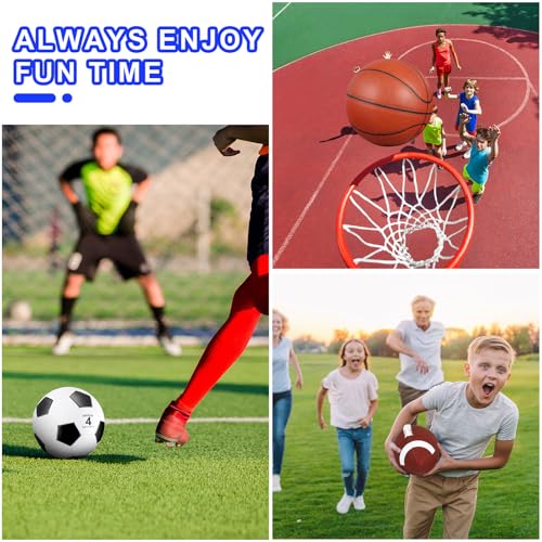 Libima 3 Pcs Sports Ball Set for Kids Teens Include Official Size Basketball Soccer Football with Pump and Carry Bag Training Practice Sport Back to School Gift