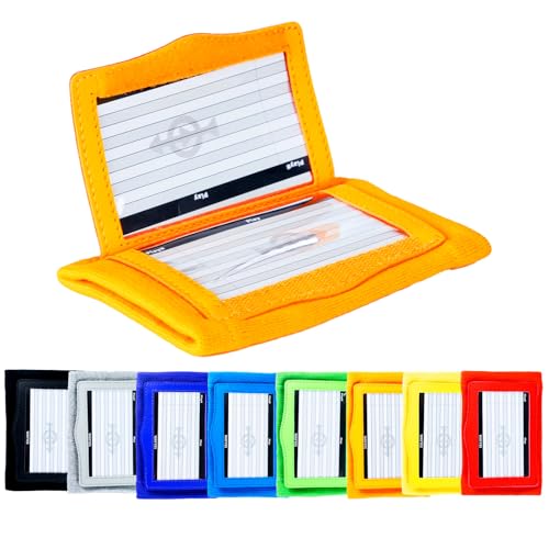 Football Play Wristbands for Adults - QB WR Playbook Wristband | Wrist Coach for Basketball，Softball, Baseball & More Sports with 3 Panel Compartments | Machine Washable - color: Orange