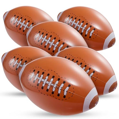 Inflatable Football Beach Balls (6 Pack) - 16-Inch Durable Beach Balls for Kids, Summer Pool Toys, Football Party Favors, Sports Theme Decorations, Giveaways - style: 6-Pcs Football Beach Balls