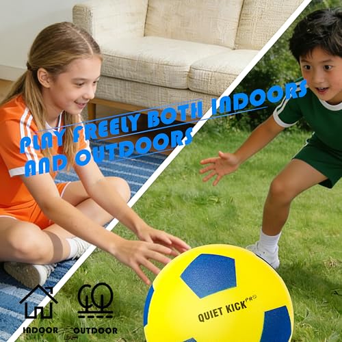 Silent Foam Soccer Ball PRO 2026 Weighted Indoor Training Ball Multi-Sport Dribbling Practice Soft No-Noise Design for Home Play, Durable Foam Construction Size 3/5/7