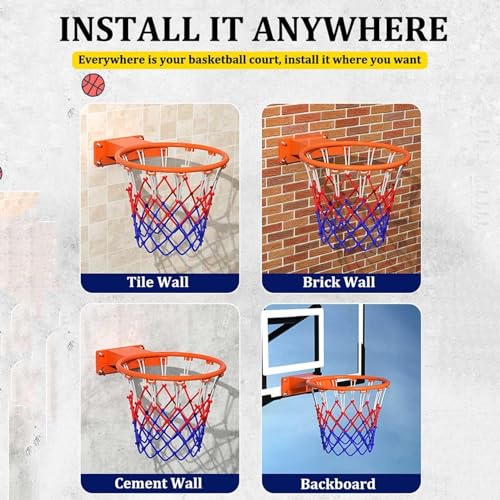 18in Basketball Rim Replacement Outdoor Hoop Double Spring Breakaway Basketball Rim, Replacement Basketball Rim, Basketball Goal and Net