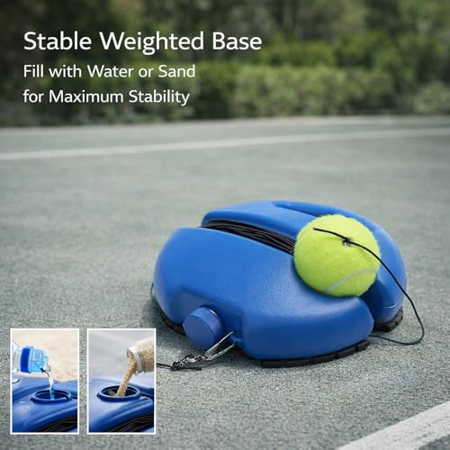 Solo Tennis Trainer Rebound Ball with String, Portable Self Practice Tennis Ball Kit, Elastic Rebound Training Tool for Beginners and Adults, Anti-Tangle Design, Adjustable Rope