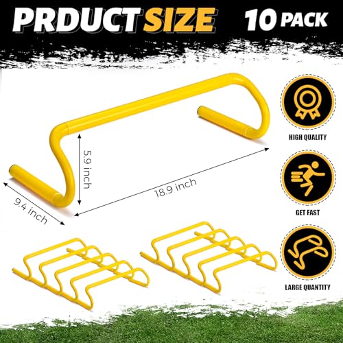 Wettarn 10 Pcs Speed Agility Training Hurdles Detachable Durable Hurdle Agility Plyometric and All Purpose Speed Training Equipment for Athletes Soccer Basketball