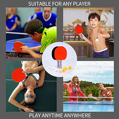 WIn SPORTS Ping Pong Paddle Set, Professional Table Tennis Racket Set with 6 Ping Pong Balls, Ping Pong Paddles 4 Player Set, Ping Pong Set Starter Kit