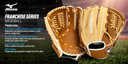 Mizuno Franchise Baseball - color: Deep 3 Web - Black/Tan, size: 11.5", Infield