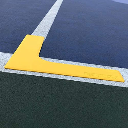 Court Lines Marker Kit Throw Down Markers Create Your Own Mini Pickleball Tennis Court (Yellow T L Shape)