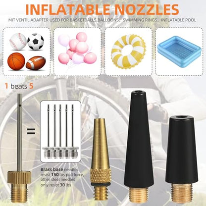 Bicycle Presta Schrader Valve Adaptor Tools, 25PCS Brass Bike Pump Adaptters,Ball Pump Needle, Balloon Inflatable Toys Nozzle Inflator Adapter, Air Pump Accessories for Standard Pump or Air Compressor