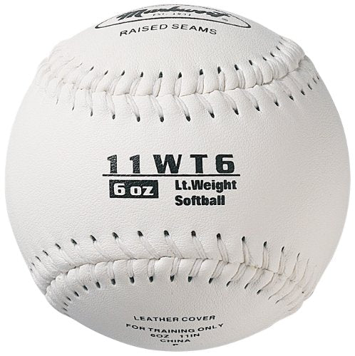 Markwort Color Coded Weighted 11-Inch Softball for Training and Practice - color: White
