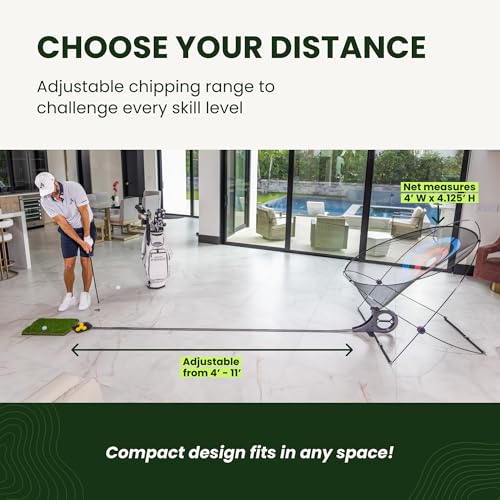 Perfect Practice Putting Mat – Indoor Putting Green for Home & Office – Golf Training Aid for Putting Practice – Premium Golf Putting Mat with Realistic Turf – Golf Gifts for Men - style: Chipping Net (11')