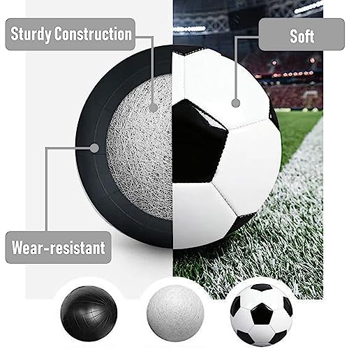 6 Pack Classic Soccer Balls Size 5/4/3 Includes Ball Pump and Net Bag，Soccer Training Ball Practice for Adults，Competition Soccer for Indoor Outdoor - size: Size 4