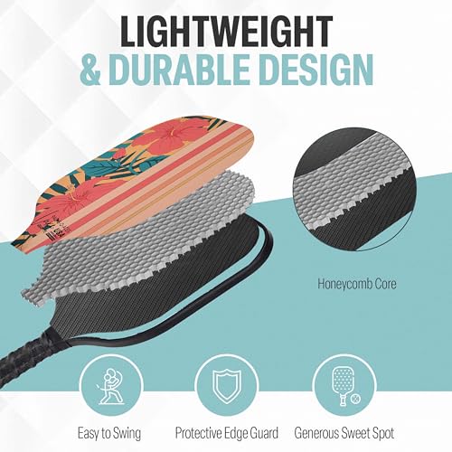 Palms-O-Aces Carbon Fiber Pickleball Paddle – USAPA Approved 16mm T700 Graphite Paddle with Textured Spin Surface | Lightweight Carbon Fiber Pickleball Paddles & Racket | Includes Paddle Cover
