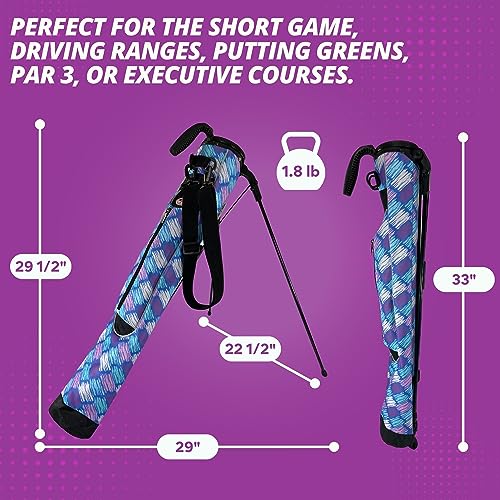 Taboo Fashion Sunday Golf Bags for Women - Lightweight Golf Range Bag with Self Flexing Stand and Shoulder Strap for Driving Range, Par 3 or Executive Course - color: Posh Blue