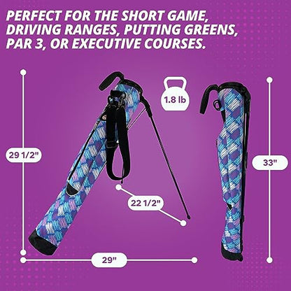 Taboo Fashion Sunday Golf Bags for Women - Lightweight Golf Range Bag with Self Flexing Stand and Shoulder Strap for Driving Range, Par 3 or Executive Course - color: Posh Blue