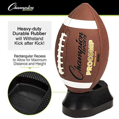 Champion Sports Football Kicking Tee – Heavy-Duty Kickoff Tee in Multiple Styles & Sizes - style: Kicking Tee & Block (2 Inch)