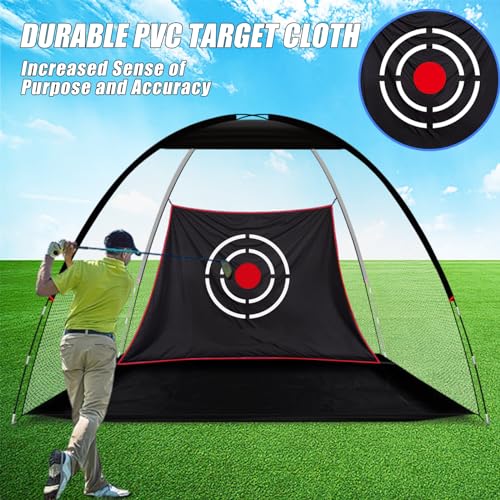 Golf Practice Net with Mat & Accessories: Portable Swing Trainer for Backyard Driving – Durable Target Cloth for Men & Golf Enthusiasts – 10X6X6.5FT Indoor Outdoor Use