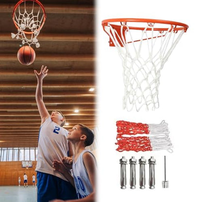 Basketball Rim Replacement - Outdoor Hoop Ring System, Anti Goal Frame Structure, Strong Steel Mount Rim, Long Lasting Court Hardware | Barn, Yard, Court, Training, Recreation Area Use